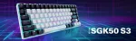 Juhtmega m&auml;nguklaviatuur Sharkoon Skiller SGK50 S3 Gateron Yellow, EN, valge v./must v.