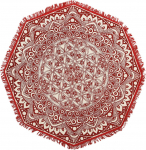Vaip sise Beliani Mezitili, kreemjasvalge/punane v., 120 cm x 120 cm
