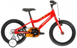 Lisaratastega laste jalgratas, linna- Kross Racer 3.0, valge/punane/oranž, 16"