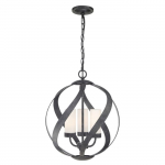 Rippuv t&auml;navavalgusti Quintiesse Blacksmith, 40W, E14, IP44, must v., 40.7 cm x 56.4 - 303.8 cm