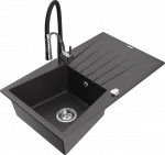 K&ouml;&ouml;givalamu koos kraaniga Mexen Cesar Aster, graniit, 77.5 cm x 47 cm x 20 cm, h&otilde;be/must