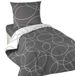 Voodipesukomplekt Douceur d`Interieur, valge v./hall v., 63 x 63 cm, 140 x 200 cm, 2 tk