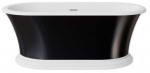 Vann, teisaldatav Besco Ziva Black&White, 160 cm x 75 cm x 61 cm, ovaalne, valge/must
