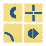 Matt beebidele - pusle Follow The Route, 50 cm x 50 cm, 12 tk, sinine/kollane