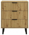 Kummut Akord Scandi 3S Slim, pruun v./must v., 81.5 cm x 39 cm x 70 cm
