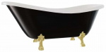 Vann, teisaldatav Besco Otylia B&W, 170 cm x 77 cm x 69.5 cm, ovaalne, kuldne/valge