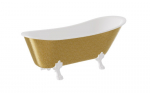 Vann, teisaldatav Besco Olaya Glam, 160 cm x 68 cm x 68 cm, ovaalne, kuldne/valge