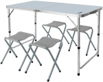 Kokkupandav turistilaud koos toolidega NEO Tools, hall v., 120 cm x 60 cm x 60 cm