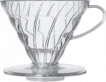 Kohvi tilguti Hario V60-02, 0.48 l, l&auml;bipaistev v.