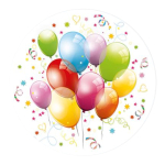 &Uuml;hekordne taldrik Daisy Balloons, &Oslash; 22.7 cm, 8 tk