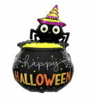 Fooliumist &otilde;hupall erikujuga Happy Halloween, must v./kollane v.