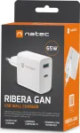 Telefoni laadija Natec Ribera NUC-2144, 1 x USB Type C/1 x USB Type-A, valge v., 65 W