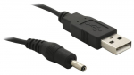 Juhe Delock USB A male, DC jack, 1.5 m