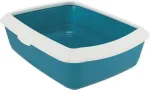 Raamiga kassitualett Trixie Classic, sinine v./valge v., avatud, 47 cm x 37 cm x 15 cm