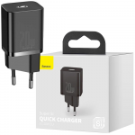 Telefoni laadija Baseus, USB 3.0 Type-C, must v., 20 W