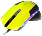 Juhtmega m&auml;nguhiir E-Blue EMS124GR, juhtmega usb / ps/2, must v./kollane v.