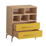 Kummut Kalune Design Alba 811MDD4122, tamm v./kollane v., 85.6 cm x 70 cm x 40 cm