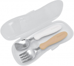 S&ouml;&ouml;giriistad Edison Mama Fork & Spoon Set KJ2838, 18 kuud, roostevaba teras/pol&uuml;prop&uuml;leen (pp), valge v./beež v.