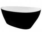 Vann, teisaldatav Besco Goya, 170 cm x 72 cm x 61 cm, ovaalne, valge/must