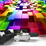 Fototapeet Artgeist Colored Cubes, 70 cm x 70 cm