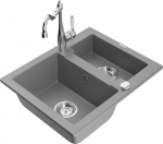 K&ouml;&ouml;givalamu koos kraaniga Mexen Carlos, graniit, 58 cm x 47 cm x 17.7 cm, h&otilde;be/hall/kroom