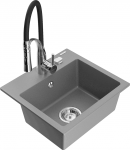 K&ouml;&ouml;givalamu koos kraaniga Mexen Milo Aster, graniit, 43.5 cm x 41 cm x 17.1 cm, must/hall/kroom
