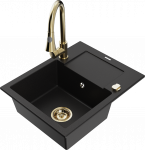 K&ouml;&ouml;givalamu koos kraaniga Mexen Enzo, vaik/graniit, 57.6 cm x 46.5 cm x 17.4 cm, must