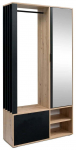 Esiku kapp Milo, tamm v./must v., 100 cm x 33 cm x 189 cm