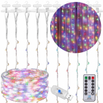 LED valguskardin Springos CL4098, 3 m, soe valge v., 300 LED, L&auml;bipaistev v.