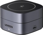 Juhtmevaba induktiivne laadija Ugreen W526 3-in-1, USB Type C/Qi/MagSafe, 6 cm, must v., 20 W