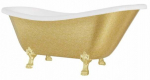 Vann, teisaldatav Besco Otylia Glam, 170 cm x 77 cm x 68.5 cm, ovaalne, kuldne/valge