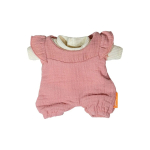 Riiete komplekt nukule Miniland Dungaree & Shorts, valge v./roosa v.