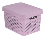 Kaanega hoiukarp, esemete hoidmiseks Curver Infinity Dots, 17 l, roosa v., 35.8 x 26.8 x 22 cm