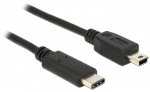 Juhe Delock USB / USB-mini USB 2.0 male, Mini USB, 1 m, must v.