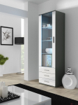 Vitriinkapp Cama Meble Soho S1, valge v./hall v., 60 cm x 41 cm x 192 cm