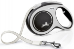 Automaatne jalutusrihm Flexi New Comfort Tape, valge v./must v., L 8m