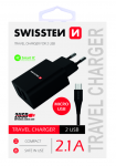 Telefoni laadija Swissten Premium Travel, Micro USB/2 x USB, 120 cm, must