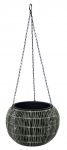 Rippuv lillepott Home4you Wicker 38114, plastik/metall, hall v.