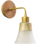 Valgusti seinale Opviq Foca N-131, E27, 1 x 40 W, kuldne v./puidu v.