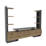 TV-laud Kalune Design Ava, tamm v./must v., 31.7 cm x 183.6 cm x 140 cm