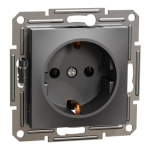 Pistikupesa Schneider Electric Asfora EPH2900171, maandusega, IP20, must