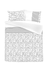 Voodipesukomplekt Kenda Sand Kennedy 125, valge v./must v., 65 x 65 cm, 220 x 240 cm