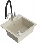 K&ouml;&ouml;givalamu koos kraaniga Mexen Milo Duo, graniit, 43.5 cm x 41 cm x 17.1 cm, beež