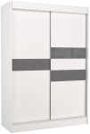 Riidekapp ADRK Batia, valge v./hall v., 150 cm x 61 cm x 215 cm