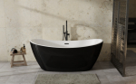 Vann, teisaldatav Besco Ayla, 170 cm x 80 cm x 68 cm, ovaalne, valge/must