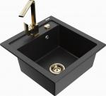 K&ouml;&ouml;givalamu koos kraaniga Mexen Vito Metallic black/silver+Gold, graniit, 49 cm x 52 cm x 21 cm, metallic black/silver+gold