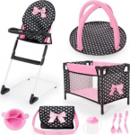 Nukuhoolduskomplekt Bayer Travel 9in1, must v./roosa v.