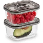 Toiduainekarbi komplekt Caso VacuBoxx Eco-Duo S, 0.5 l, 14.5 cm x 10 cm, l&auml;bipaistev v./hall v., 2 tk
