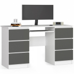 Kirjutuslaud sahtlitega Akord A-11, 135 cm x 50 cm, 77 cm, valge v./grafiit v.