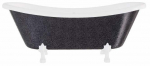 Vann, teisaldatav Besco Amelia Glam, 190 cm x 77 cm x 69 cm, ovaalne, valge/grafiit